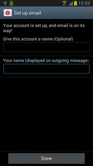 Press Done.Wait while your phone retrieves new email messages.
