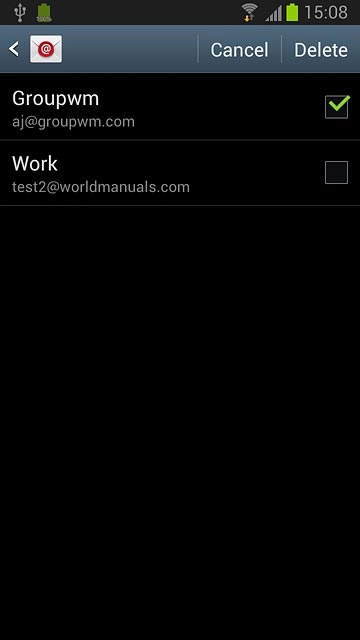 When the box next to the account is ticked (V), the account is selected.