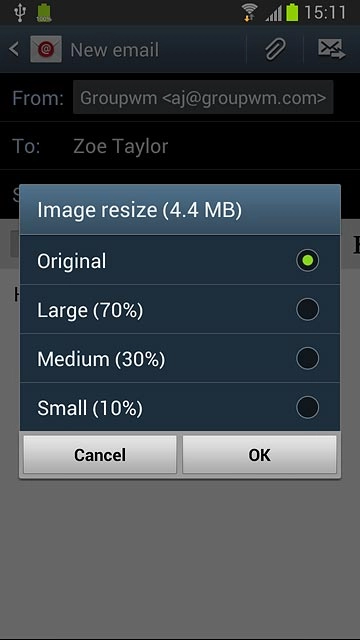 Press the required size.