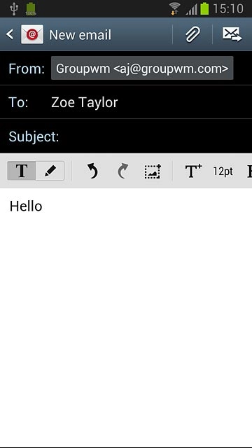 Press the attachment icon.Go to the required folder.