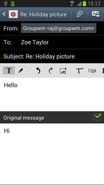 Press the send icon.