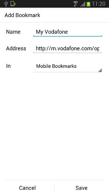 Press Save to save the bookmark.