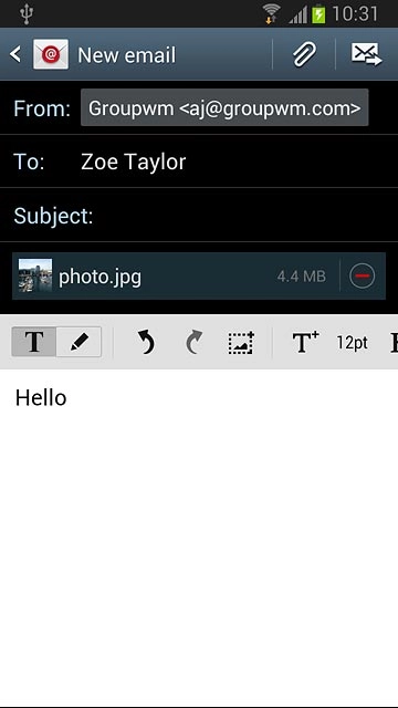 Press the send icon.
