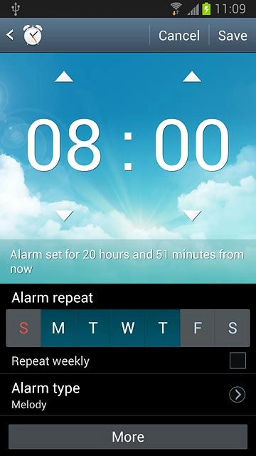 When a day is displayed in blue, it's selected.