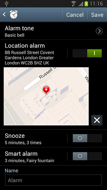Press the indicator next to Snooze to turn snooze on or off.