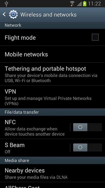 Press Tethering and portable hotspot.