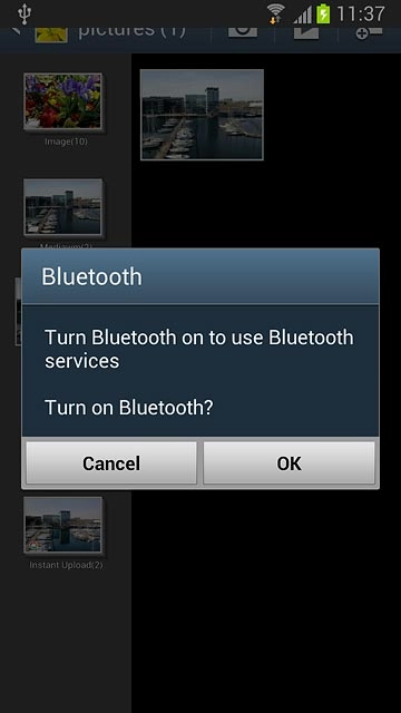 If required, press OK to turn on Bluetooth.Your phone now searches for devices and after a moment, a list of Bluetooth devices within range is displayed.