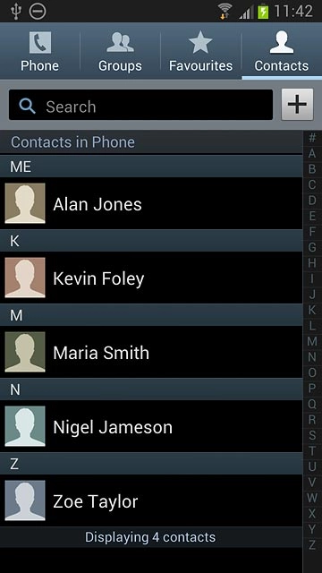 Press the new contact icon.