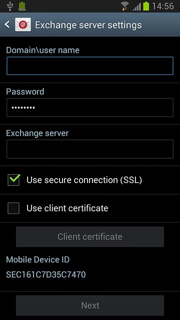 Press the field below Domain\user name.Enter domain and username separated by a 