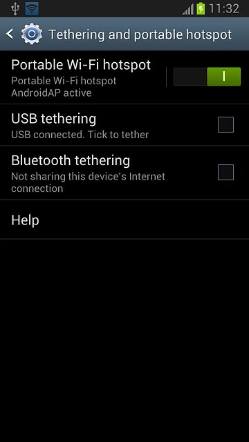 When the indicator turns green, Wi-Fi hotspot is turned on.