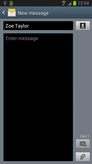 Press the text input field.Write the text for your text message.