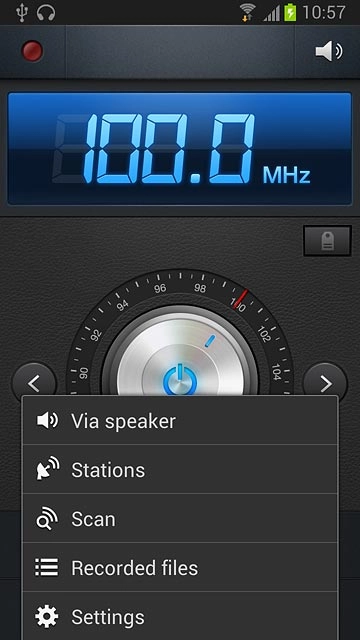 Press Via speaker or Via earphones (depending on the current setting).