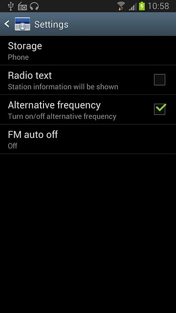 Press Alternative frequency to turn the function on or off.