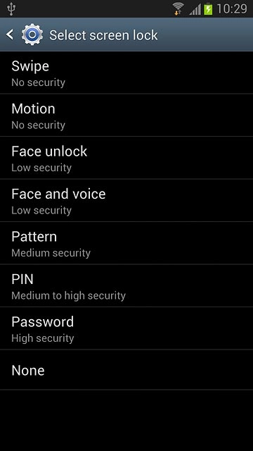Press Face and voice.