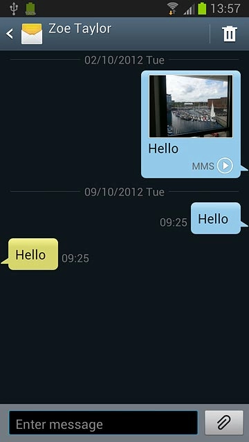 Press Enter message.Write the required text.