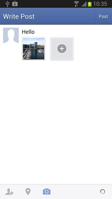 Key in text for the picture.Press Post.