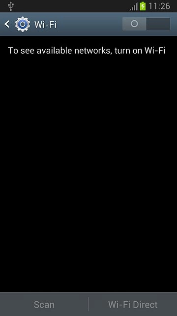 Press the indicator next to Wi-Fi to turn Wi-Fi on or off.