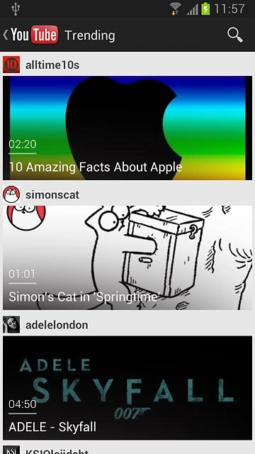 Press the search icon.