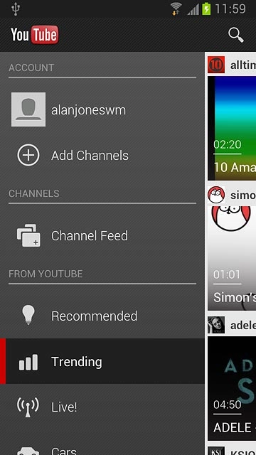 Press your username.