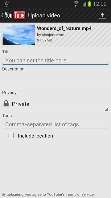 Press You can set the title here and key in text for the video clip.