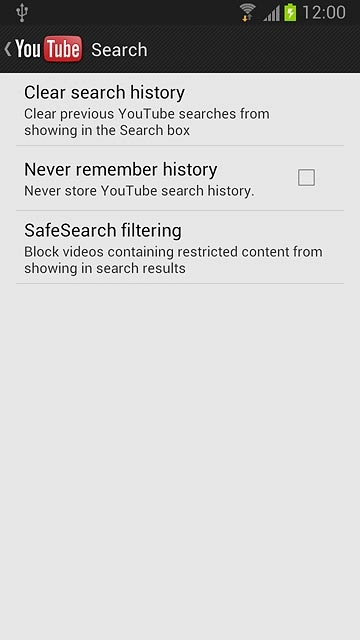 Press Clear search history.