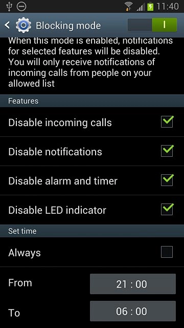 If you turn off the function:Press the field next to From.