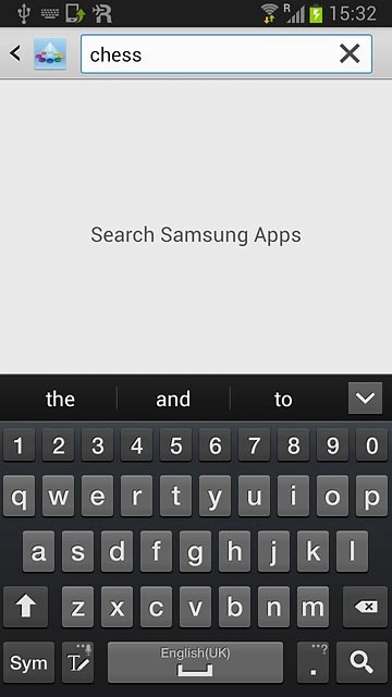 Key in the name of the required app and press the search icon.