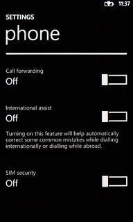 Press the indicator next to SIM security.