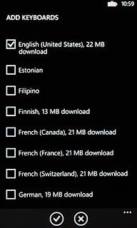 When the menu item is ticked (V), the language is selected.