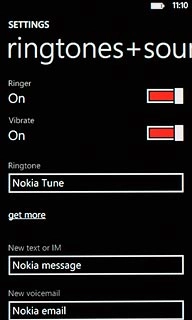 Press the indicator next to Ringer.Depending on the current setting, silent mode is turned on or off.