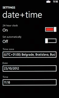 Press the field below Time zone.