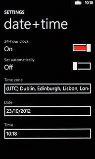 Press the field below Date.