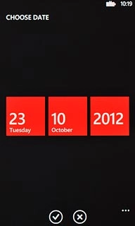 Press date, month and year and follow the instructions on the display to insert the required date.