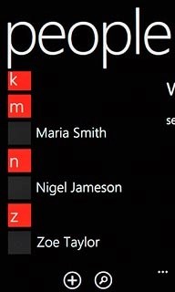 Press the required contact.The contact details are displayed.