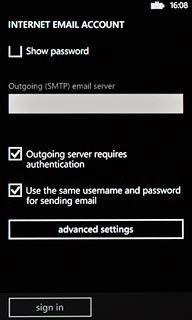 Press the field below Outgoing (SMTP) email server and key in the name or IP address of your email provider's outgoing server.Please note that if you can't send email messages when using your email provider's outgoing server, key in smtp.vodafone.net.au (Vodafone's outgoing server).