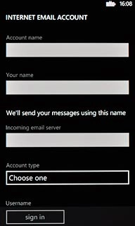 Press the field below Incoming email server and key in the name of your email provider's incoming server.