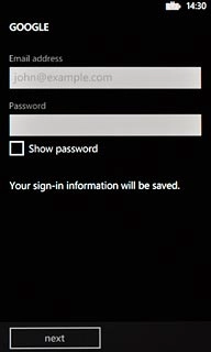Press the field below Password and key in the password for your email account.