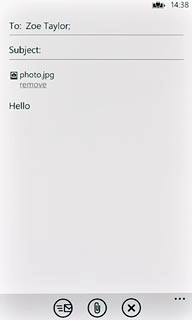 Press the send icon when you've finished your email message.