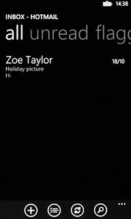 Press the required email message to read it.