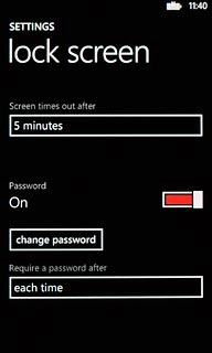 Press change password.
