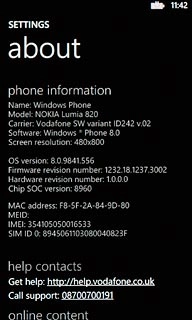 View your phone's software version next to OS version.