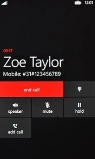 Press end call to end the call.