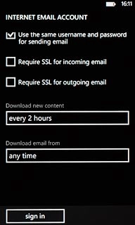 Press sign in.Wait while the email account is activated.