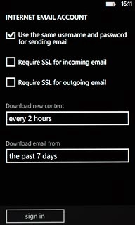 Press the field below Download email from.