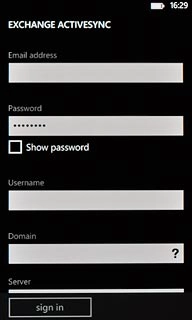 Press the field below Username and key in your username.