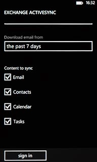 Press sign in.Wait while the email account is activated.