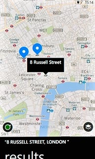 Press the information field above the destination.