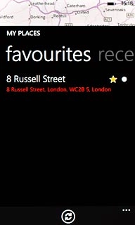 Press the required destination for more information.