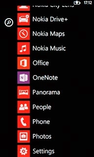 Slide your finger left on the display.Press Settings.