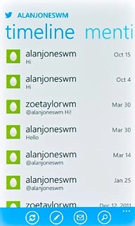 You can now use the application.Please note that Twitter isn't part of the original application package and therefore only a general description is given here.You have a number of options, such as:Write status updatesView status updates from people you followView messages sent directly to youTurn status updates on or off